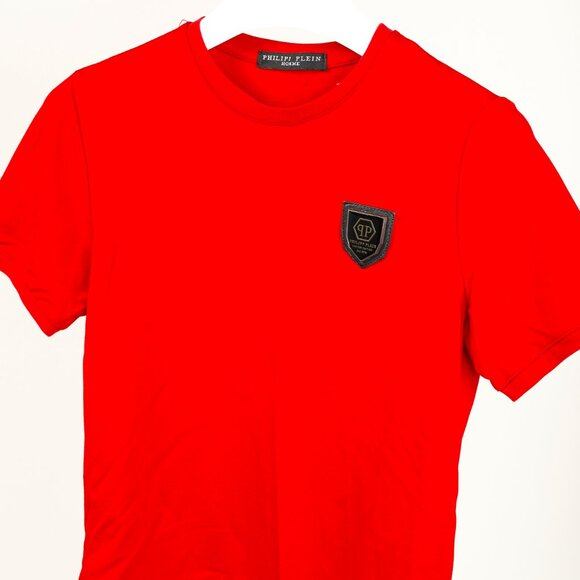 Philipp Plein Red Patch Rhinestone-Skull Tee - Picture 3 of 8